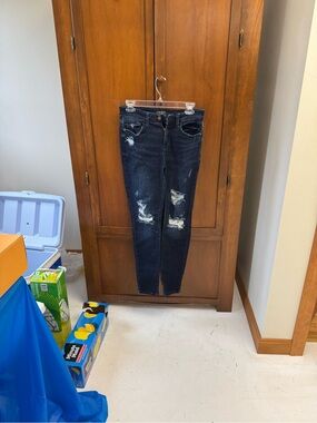 Judy Blue Dark Blue Distressed Skinny Fit Jeans size 7/28